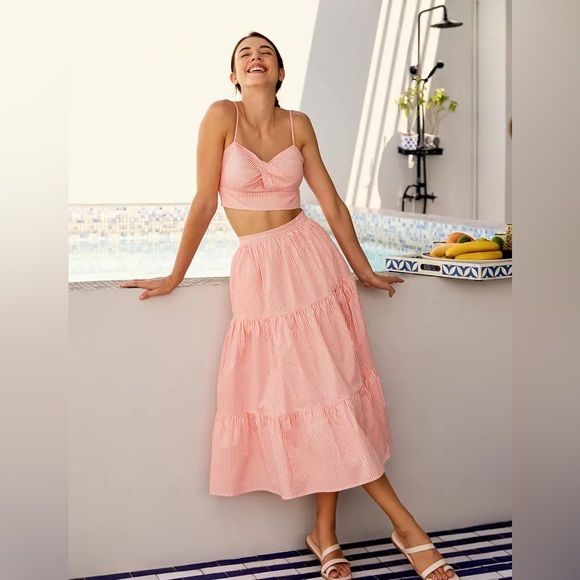 Love, Bonito Cotton tiers skirt with matching cropped top - Picture 1 of 7